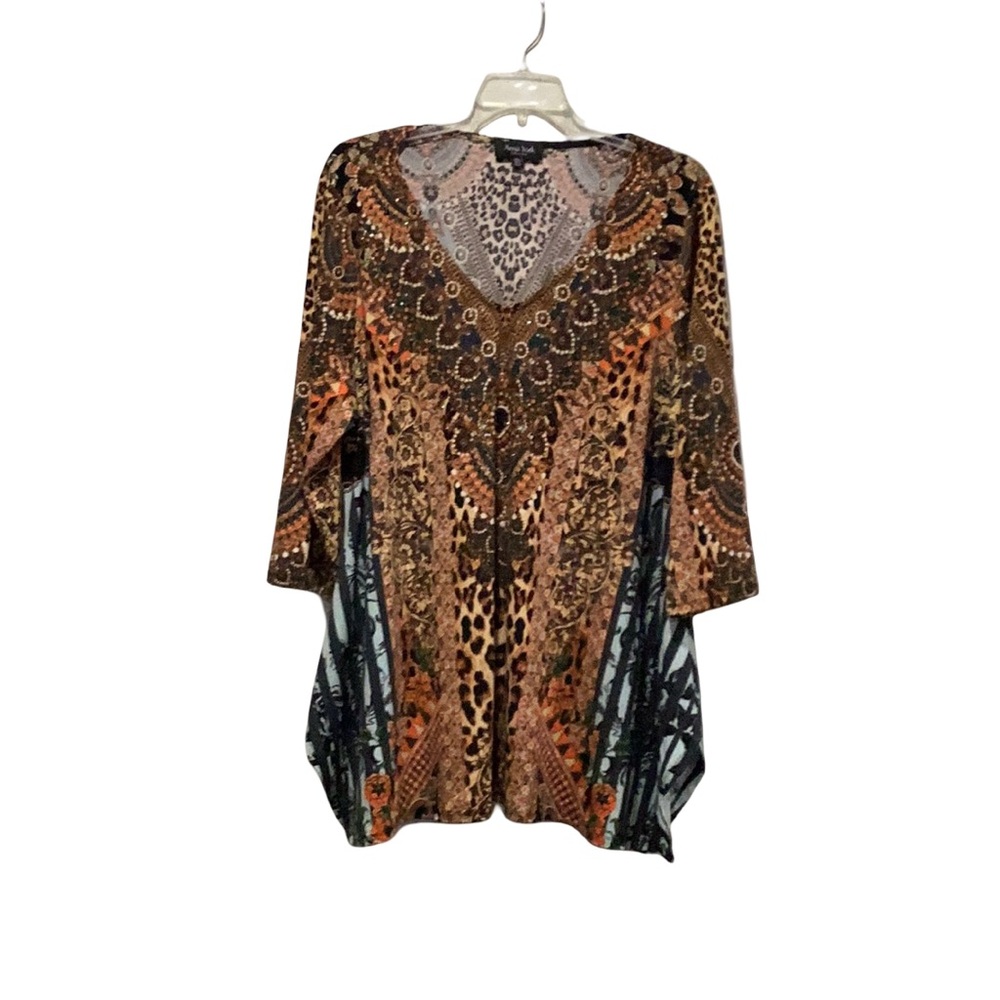 Avenue Multicolor Patterned Tunic Top - image 1